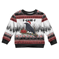F Caw F Christmas Raven Personalized Kid Ugly Christmas Sweater Holiday Crow Festive - Wonder Print Shop