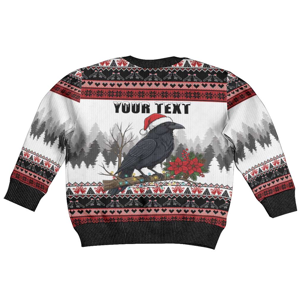 F Caw F Christmas Raven Personalized Kid Ugly Christmas Sweater Holiday Crow Festive - Wonder Print Shop