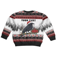 F Caw F Christmas Raven Personalized Kid Ugly Christmas Sweater Holiday Crow Festive - Wonder Print Shop