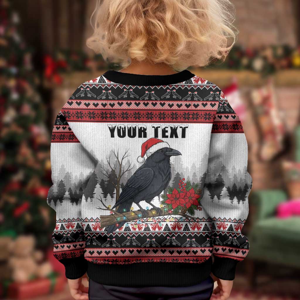 F Caw F Christmas Raven Personalized Kid Ugly Christmas Sweater Holiday Crow Festive - Wonder Print Shop