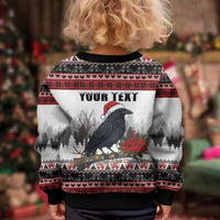 F Caw F Christmas Raven Personalized Kid Ugly Christmas Sweater Holiday Crow Festive - Wonder Print Shop