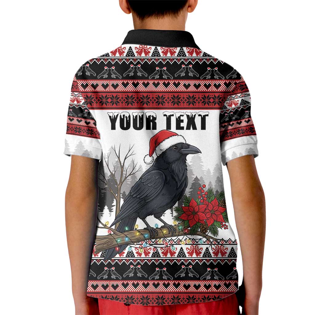 F Caw F Christmas Raven Personalized Kid Polo Shirt Holiday Crow Festive - Wonder Print Shop