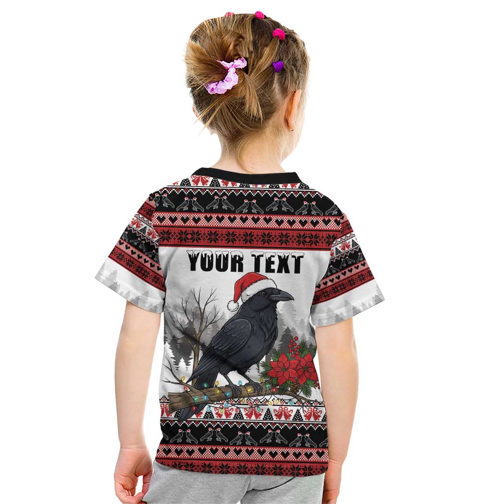 F Caw F Christmas Raven Personalized Kid T Shirt Holiday Crow Festive - Wonder Print Shop