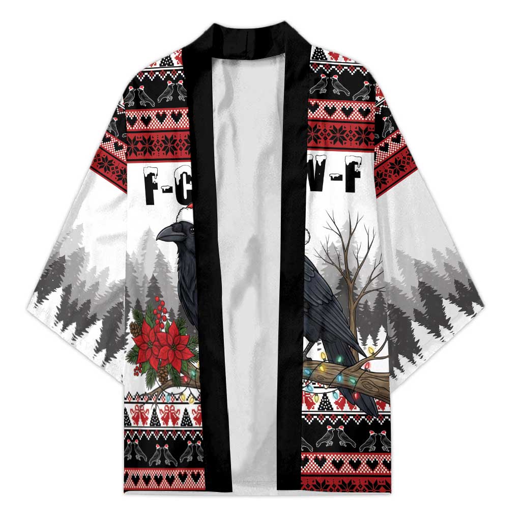 F Caw F Christmas Raven Personalized Kimono Holiday Crow Festive - Wonder Print Shop