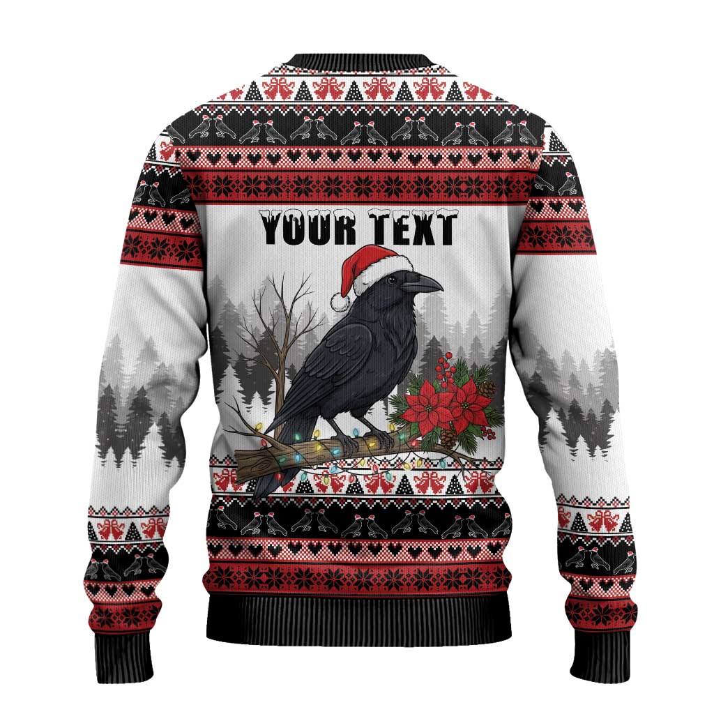F Caw F Christmas Raven Personalized Ugly Christmas Sweater Holiday Crow Festive - Wonder Print Shop