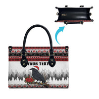 F Caw F Christmas Raven Personalized Leather Bag Holiday Crow Festive - Wonder Print Shop