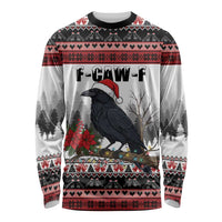 F Caw F Christmas Raven Personalized Long Sleeve Shirt Holiday Crow Festive - Wonder Print Shop