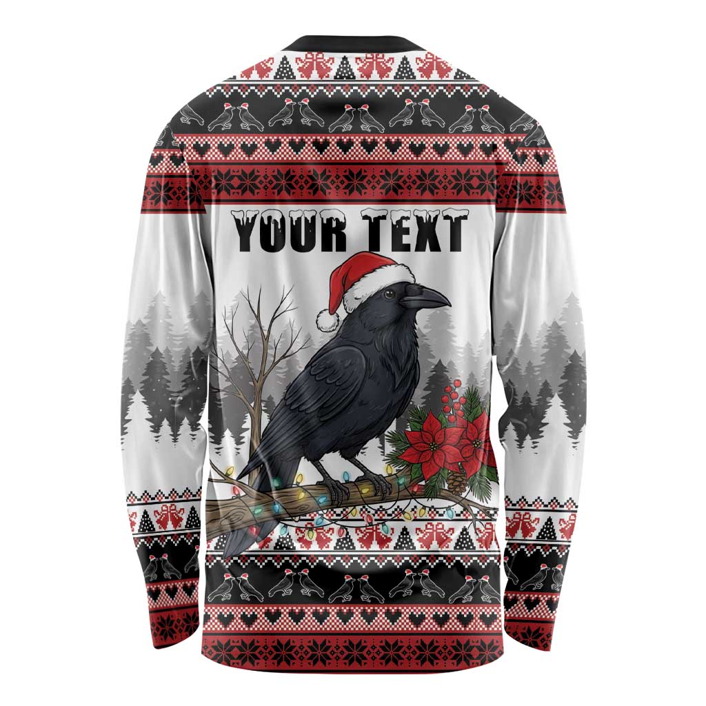 F Caw F Christmas Raven Personalized Long Sleeve Shirt Holiday Crow Festive - Wonder Print Shop