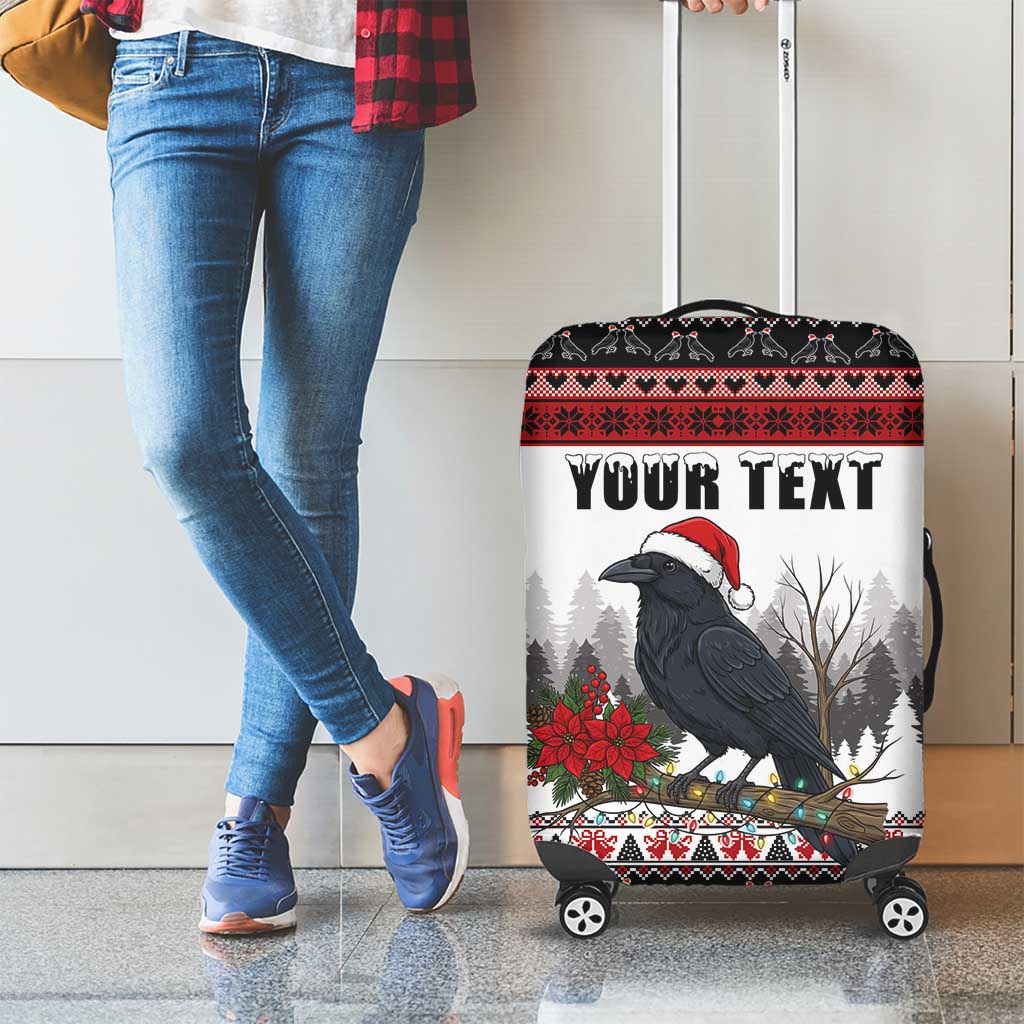 F Caw F Christmas Raven Personalized Luggage Cover Holiday Crow Festive - Wonder Print Shop