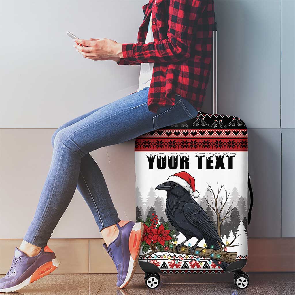 F Caw F Christmas Raven Personalized Luggage Cover Holiday Crow Festive - Wonder Print Shop