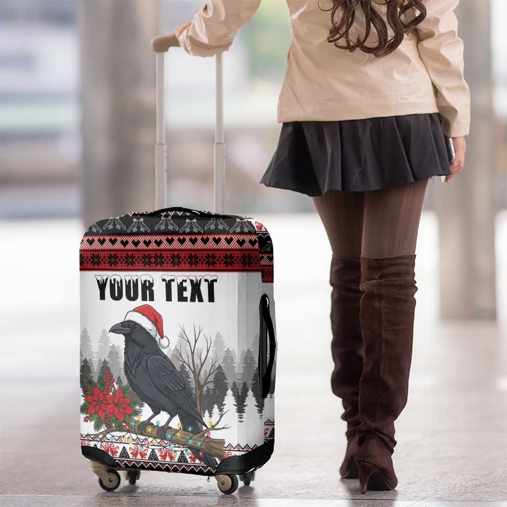 F Caw F Christmas Raven Personalized Luggage Cover Holiday Crow Festive - Wonder Print Shop