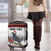 F Caw F Christmas Raven Personalized Luggage Cover Holiday Crow Festive - Wonder Print Shop