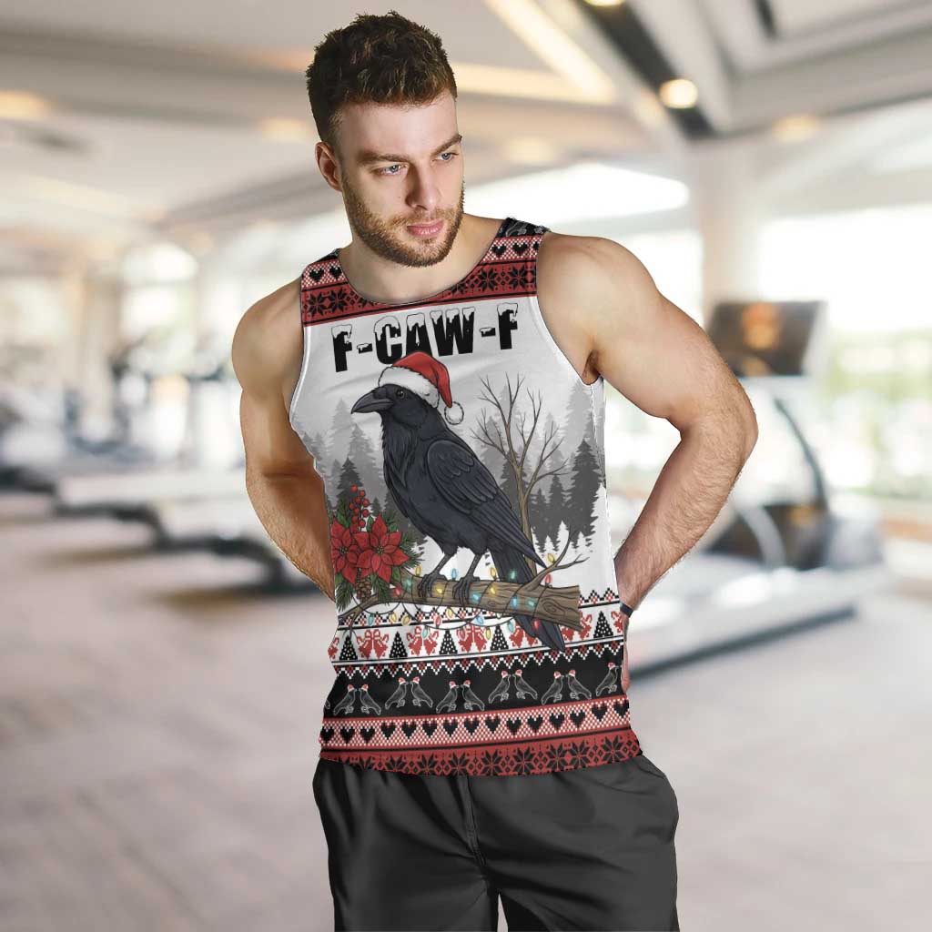 F Caw F Christmas Raven Personalized Men Tank Top Holiday Crow Festive - Wonder Print Shop