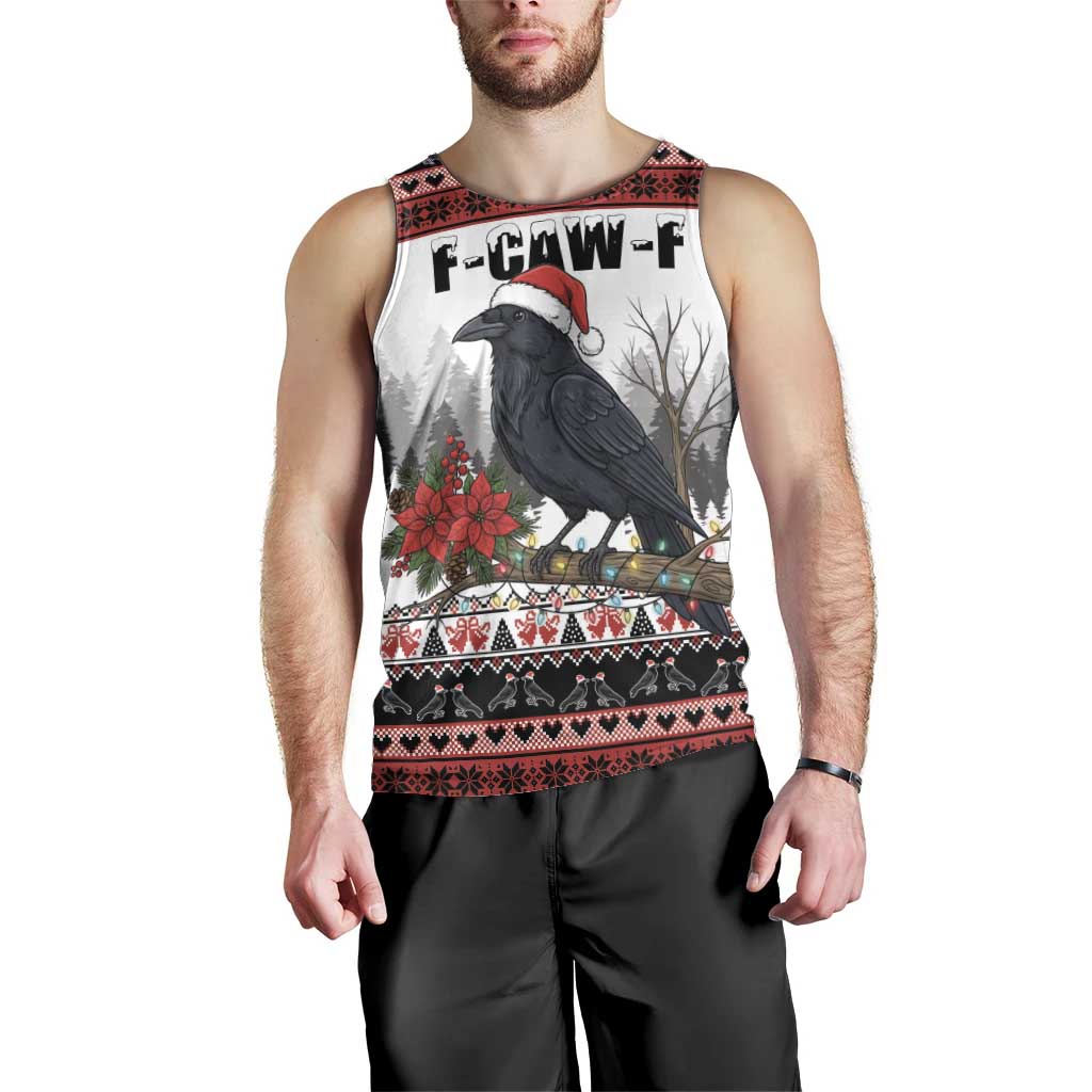 F Caw F Christmas Raven Personalized Men Tank Top Holiday Crow Festive - Wonder Print Shop