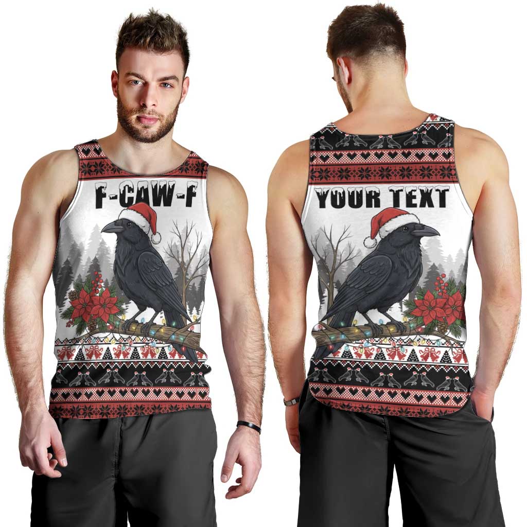 F Caw F Christmas Raven Personalized Men Tank Top Holiday Crow Festive - Wonder Print Shop