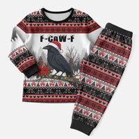 F Caw F Christmas Raven Personalized Christmas Pajama Set Holiday Crow Festive - Wonder Print Shop