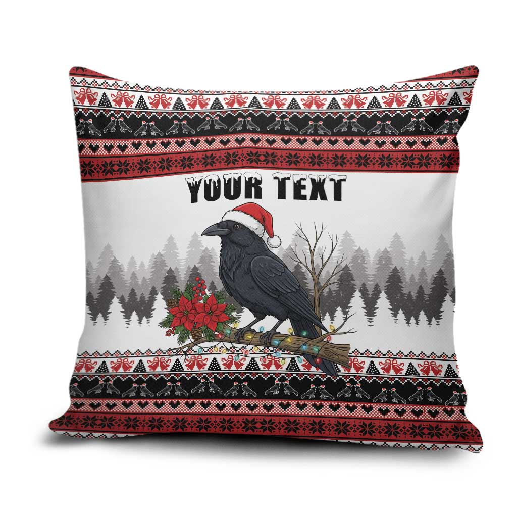 F Caw F Christmas Raven Personalized Pillow Cover Holiday Crow Festive - Wonder Print Shop