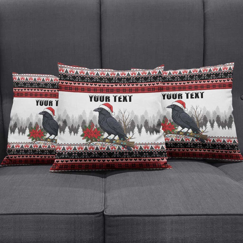 F Caw F Christmas Raven Personalized Pillow Cover Holiday Crow Festive - Wonder Print Shop