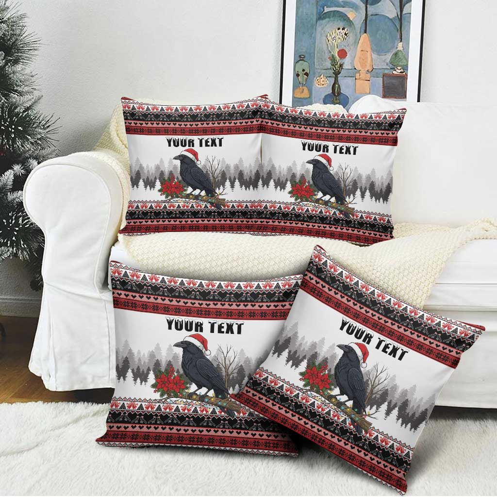 F Caw F Christmas Raven Personalized Pillow Cover Holiday Crow Festive - Wonder Print Shop