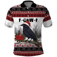 F Caw F Christmas Raven Personalized Polo Shirt Holiday Crow Festive - Wonder Print Shop