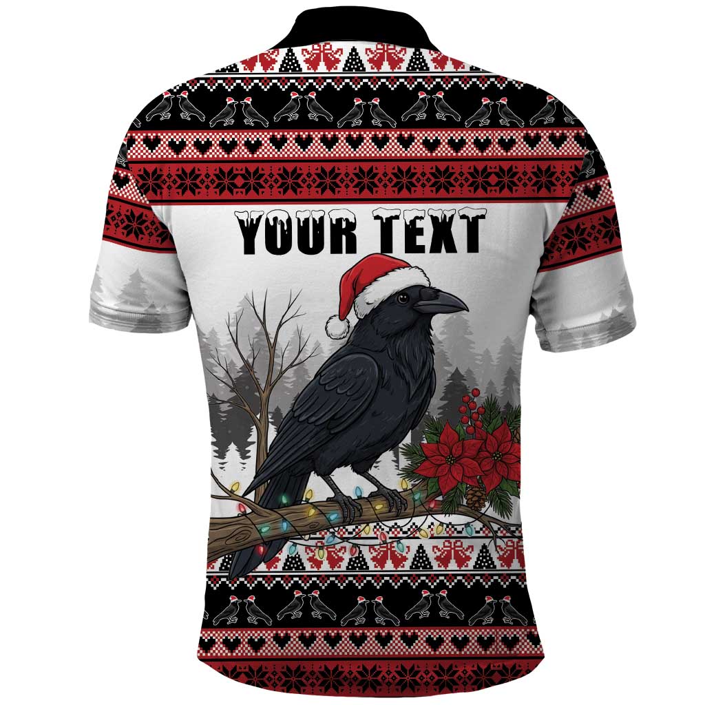 F Caw F Christmas Raven Personalized Polo Shirt Holiday Crow Festive - Wonder Print Shop