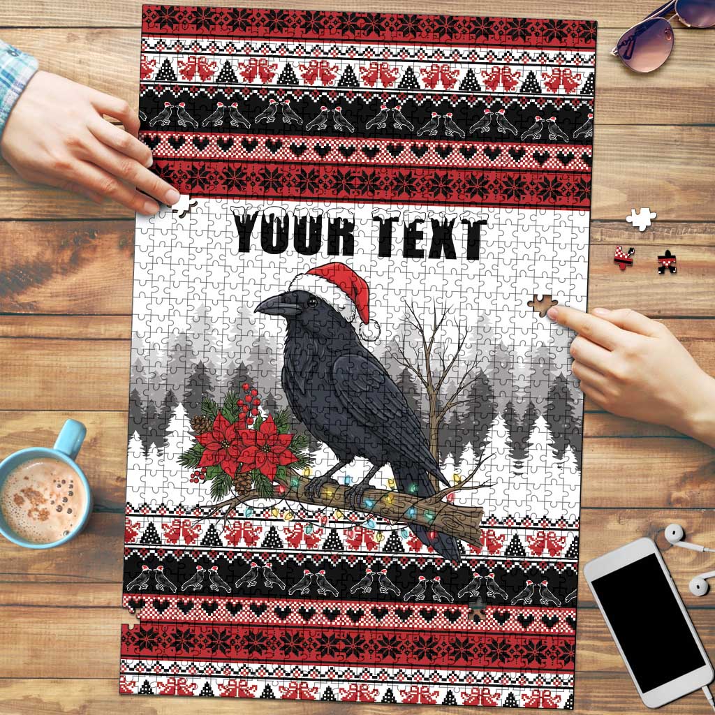 F Caw F Christmas Raven Personalized Puzzle Holiday Crow Festive - Wonder Print Shop