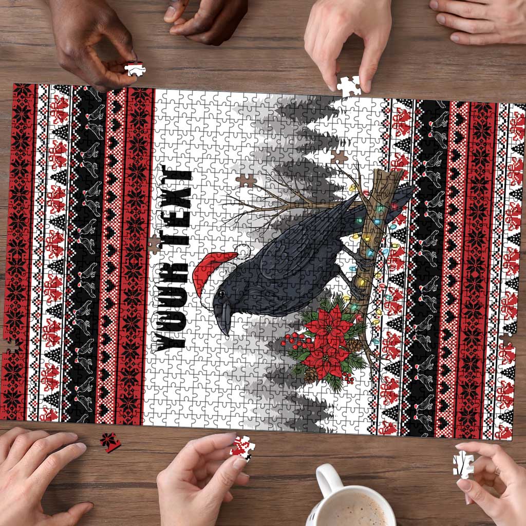 F Caw F Christmas Raven Personalized Puzzle Holiday Crow Festive - Wonder Print Shop