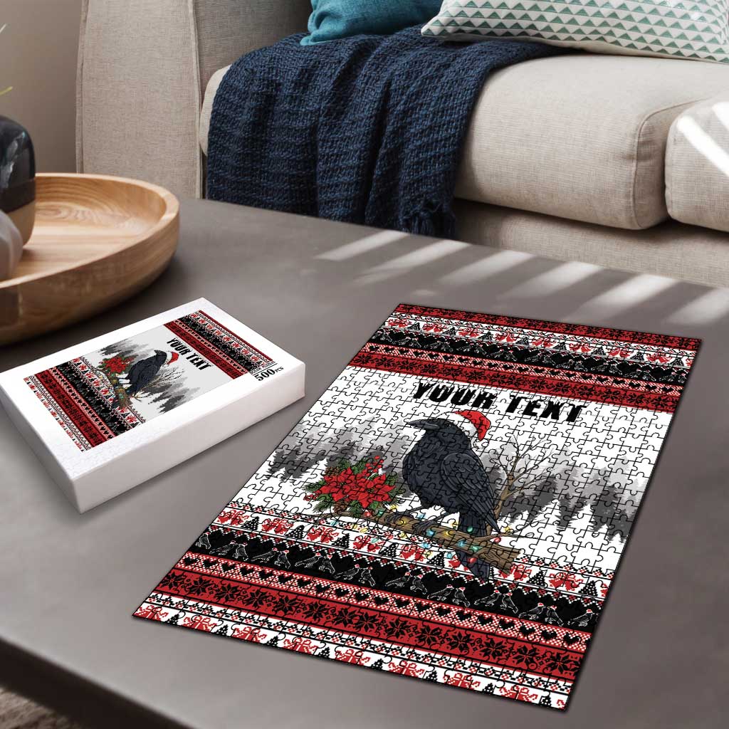 F Caw F Christmas Raven Personalized Puzzle Holiday Crow Festive - Wonder Print Shop