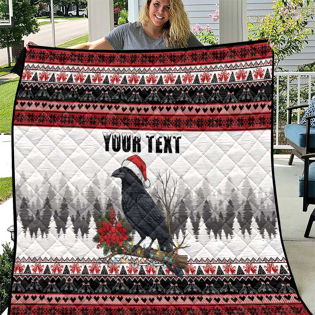 F Caw F Christmas Raven Personalized Quilt Holiday Crow Festive - Wonder Print Shop