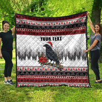 F Caw F Christmas Raven Personalized Quilt Holiday Crow Festive - Wonder Print Shop
