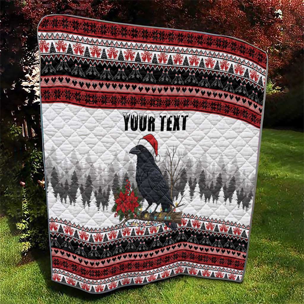 F Caw F Christmas Raven Personalized Quilt Holiday Crow Festive - Wonder Print Shop