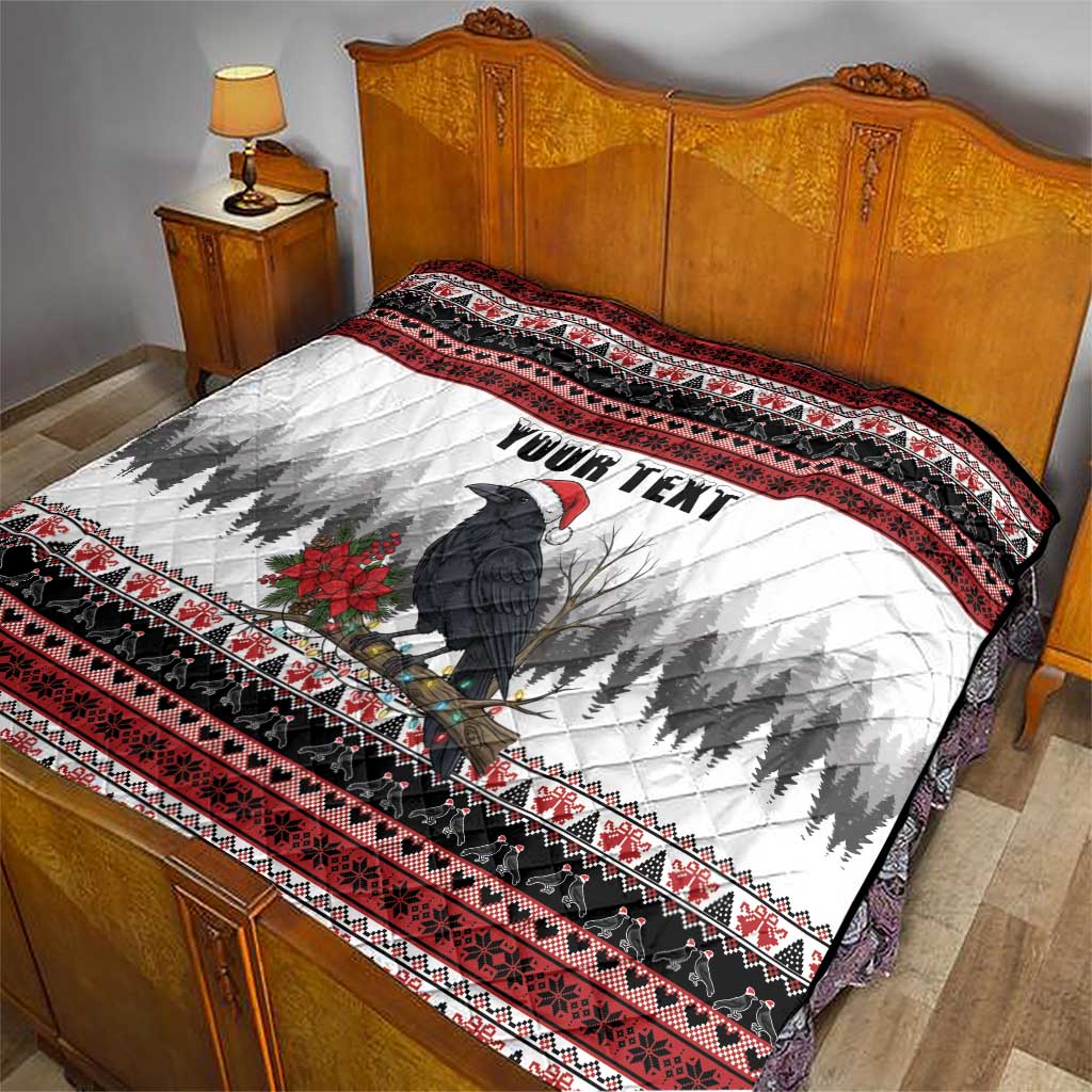 F Caw F Christmas Raven Personalized Quilt Holiday Crow Festive - Wonder Print Shop