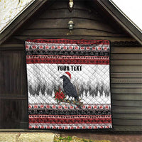 F Caw F Christmas Raven Personalized Quilt Holiday Crow Festive - Wonder Print Shop