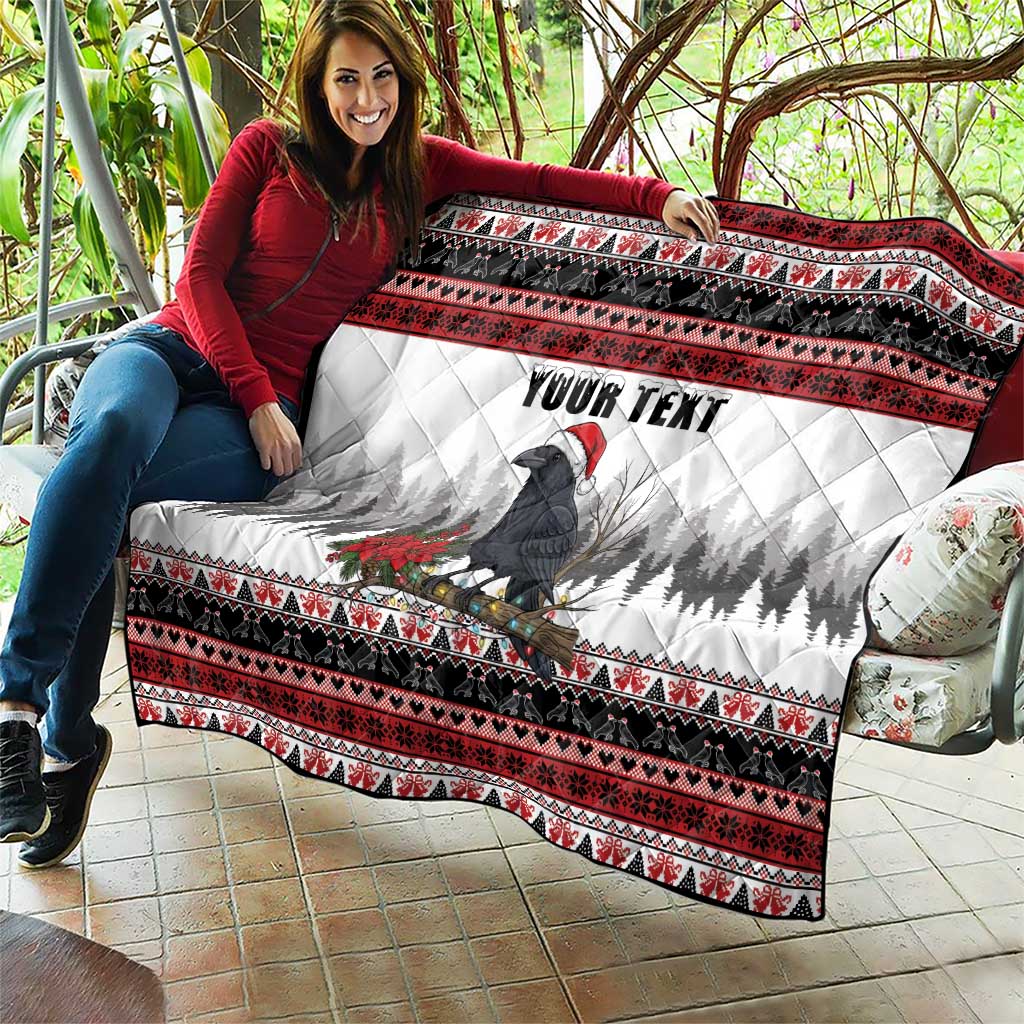 F Caw F Christmas Raven Personalized Quilt Holiday Crow Festive - Wonder Print Shop