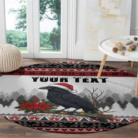 F Caw F Christmas Raven Personalized Round Carpet Holiday Crow Festive - Wonder Print Shop