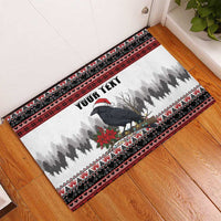 F Caw F Christmas Raven Personalized Rubber Doormat Holiday Crow Festive - Wonder Print Shop
