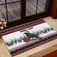 F Caw F Christmas Raven Personalized Rubber Doormat Holiday Crow Festive - Wonder Print Shop