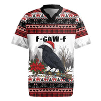 F Caw F Christmas Raven Personalized Rugby Jersey Holiday Crow Festive - Wonder Print Shop