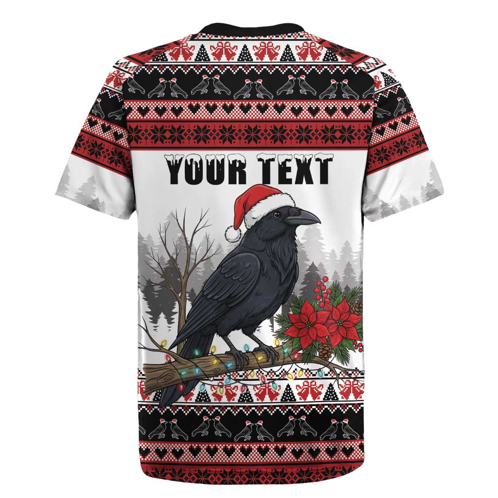 F Caw F Christmas Raven Personalized Rugby Jersey Holiday Crow Festive - Wonder Print Shop