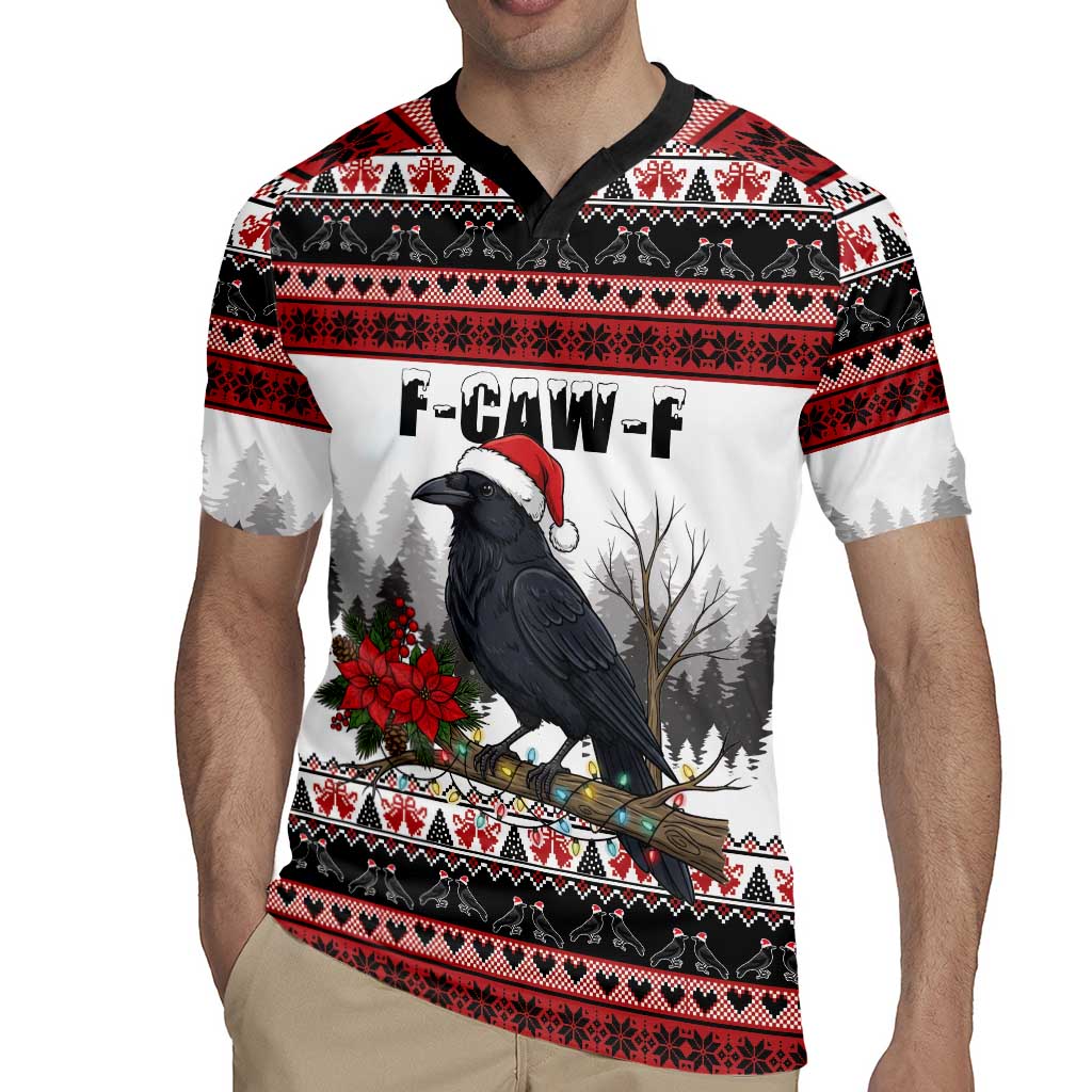 F Caw F Christmas Raven Personalized Rugby Jersey Holiday Crow Festive - Wonder Print Shop