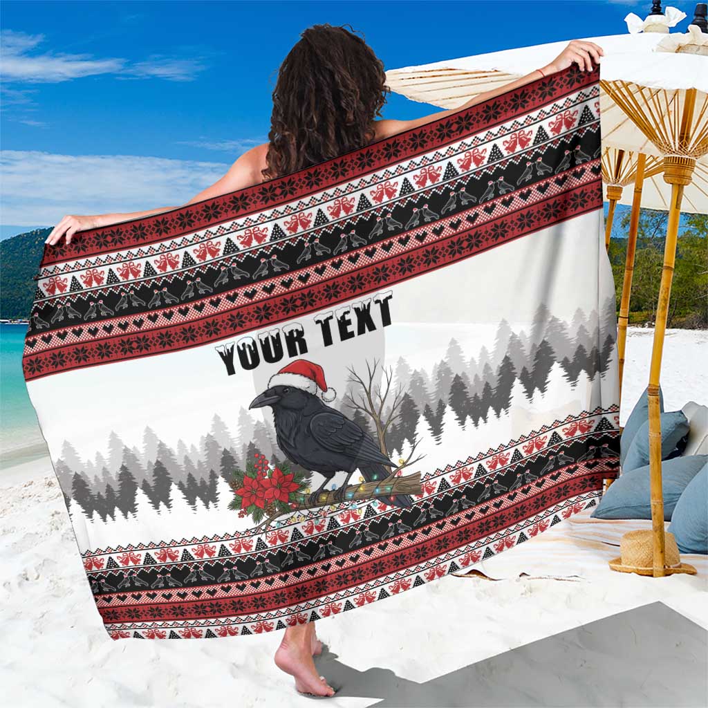 F Caw F Christmas Raven Personalized Sarong Holiday Crow Festive - Wonder Print Shop