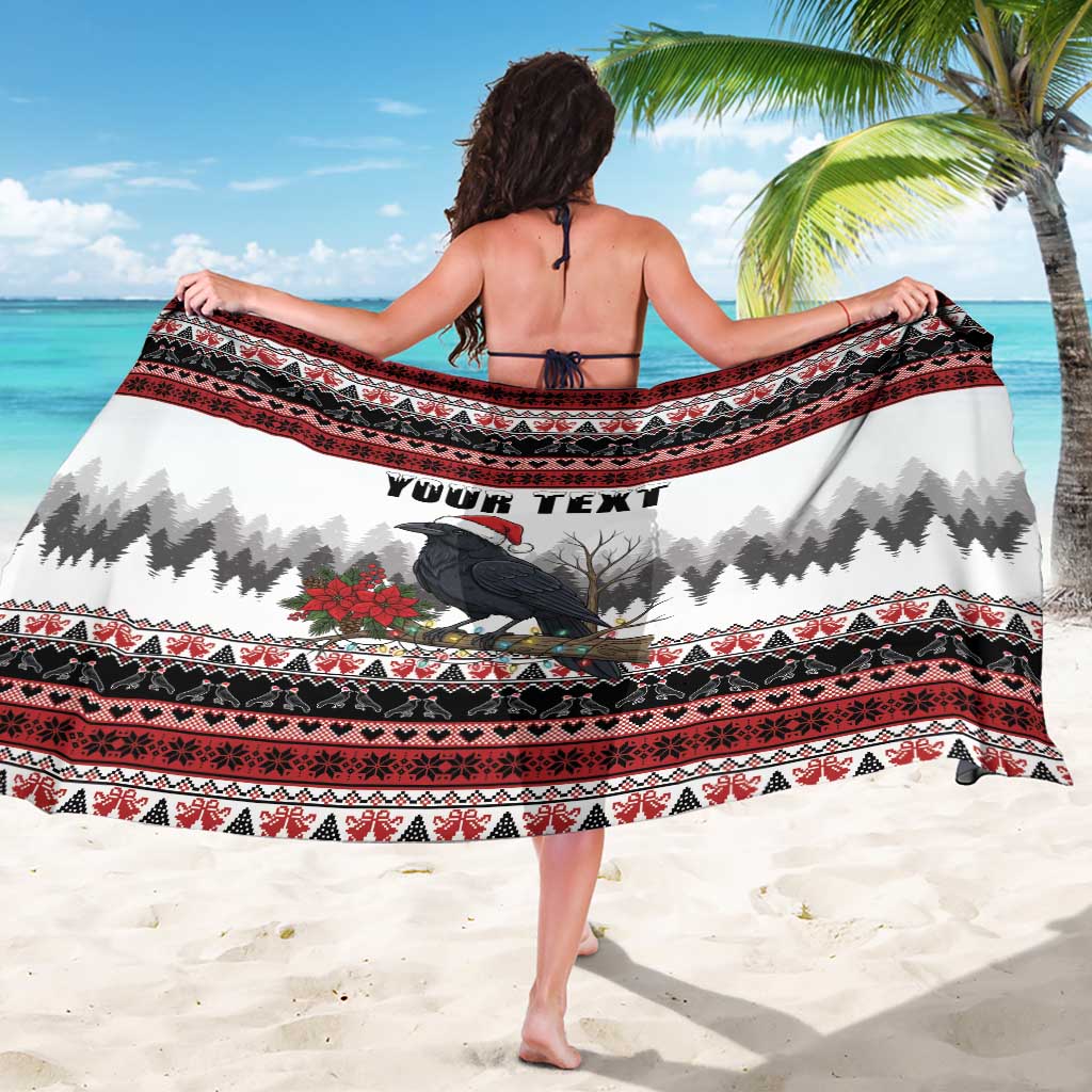 F Caw F Christmas Raven Personalized Sarong Holiday Crow Festive - Wonder Print Shop