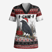 F Caw F Christmas Raven Personalized Scrub Top Holiday Crow Festive - Wonder Print Shop