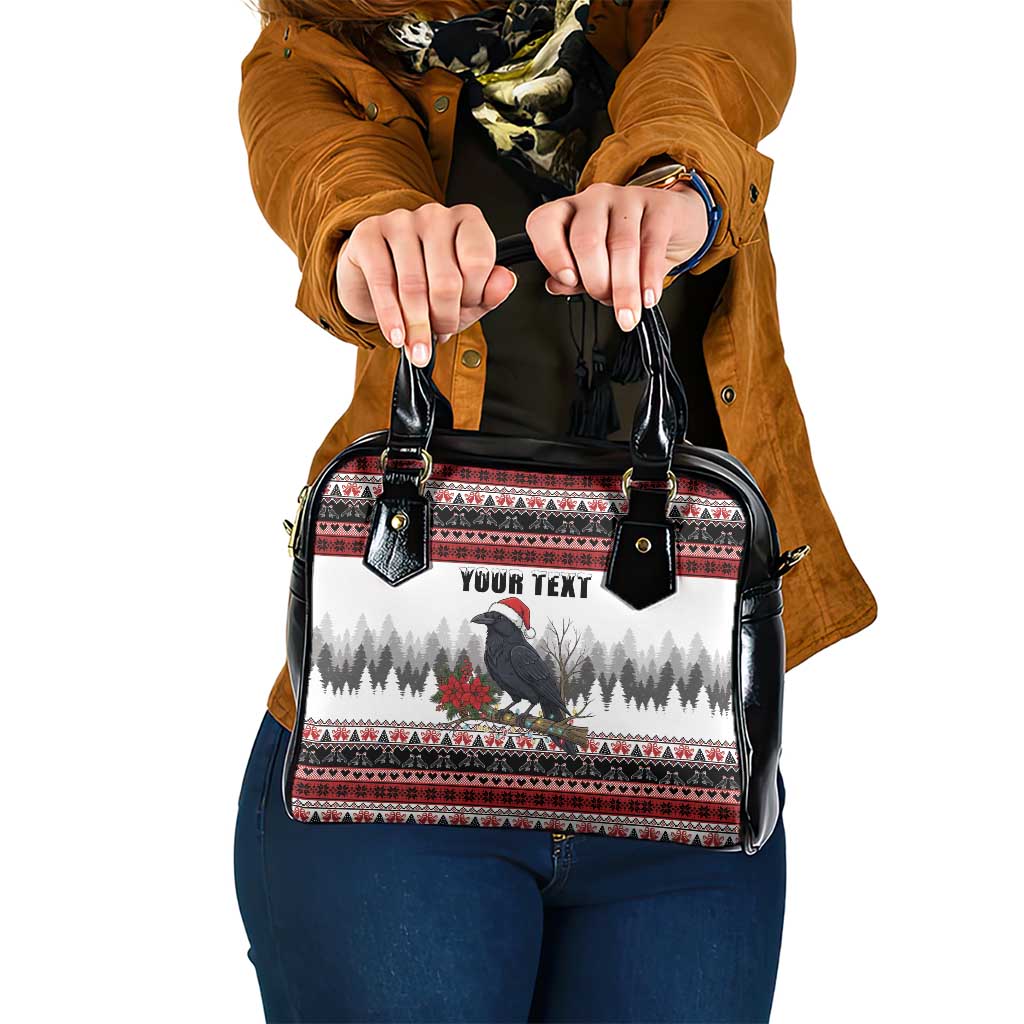 F Caw F Christmas Raven Personalized Shoulder Handbag Holiday Crow Festive - Wonder Print Shop