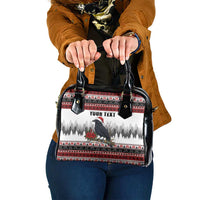F Caw F Christmas Raven Personalized Shoulder Handbag Holiday Crow Festive - Wonder Print Shop