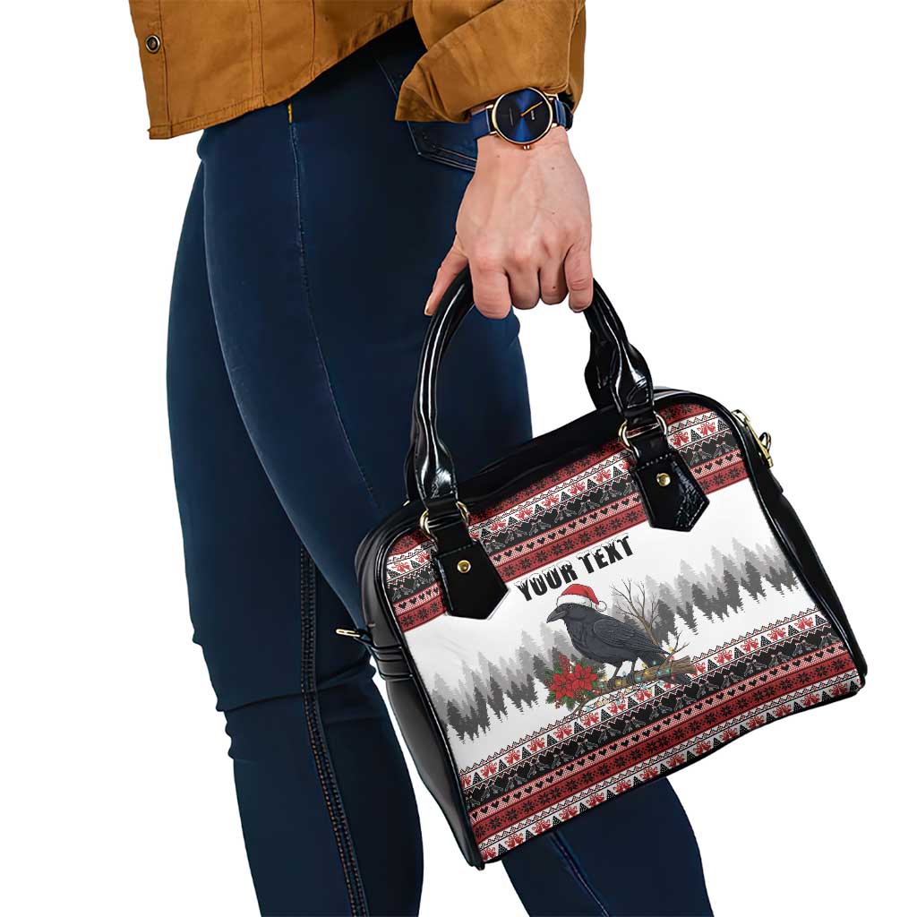 F Caw F Christmas Raven Personalized Shoulder Handbag Holiday Crow Festive - Wonder Print Shop