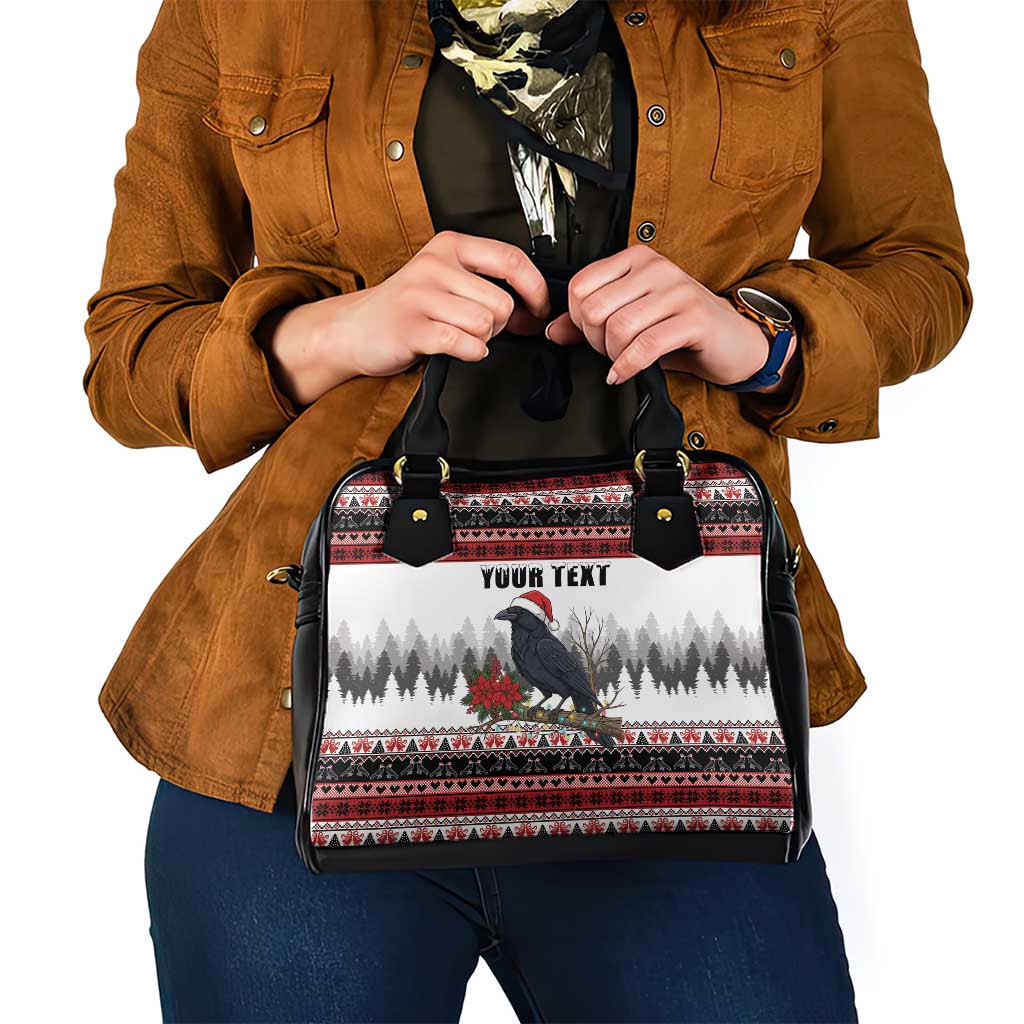 F Caw F Christmas Raven Personalized Shoulder Handbag Holiday Crow Festive - Wonder Print Shop