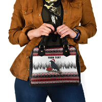 F Caw F Christmas Raven Personalized Shoulder Handbag Holiday Crow Festive - Wonder Print Shop