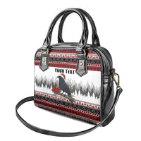 F Caw F Christmas Raven Personalized Shoulder Handbag Holiday Crow Festive - Wonder Print Shop
