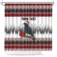 F Caw F Christmas Raven Personalized Shower Curtain Holiday Crow Festive - Wonder Print Shop